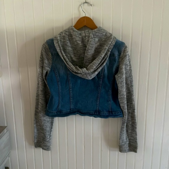 Jessica Simpson Hooded Jean Jacket sz Large - Picture 7 of 10